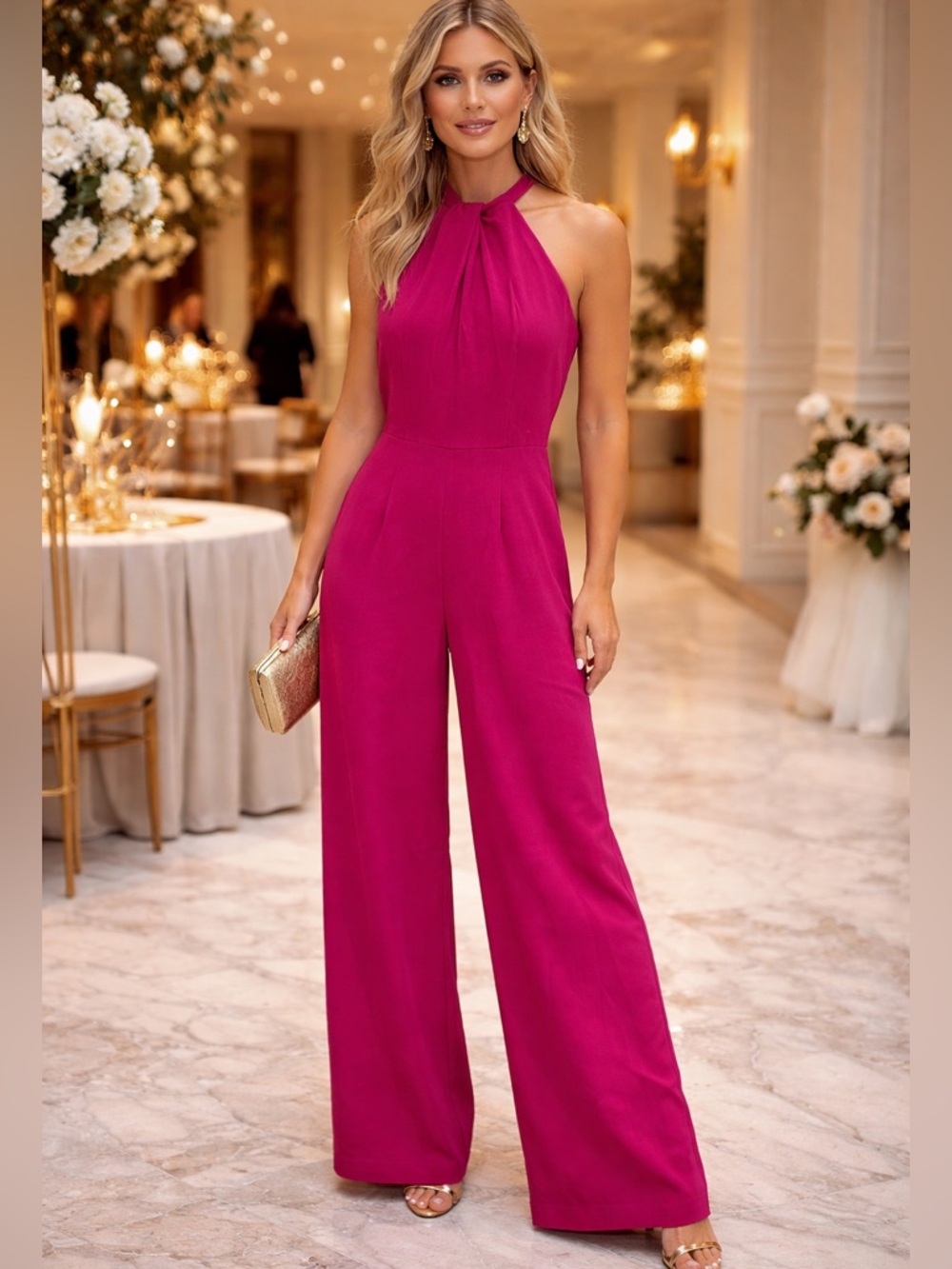 Julia Jordan formal wide leg jumpsuit sz 8 LIKE NEW